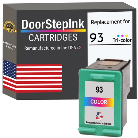 DoorStepInk High Yield Ink Cartridge for 93 Tri-Color DoorStepInk Remanufactured in The USA High Yield Ink Cartridge for 93 Tri-Color DoorStepInk Cartridge has been remanufactured in the USA using state-of-the-art technology under strict quality control to ensure the quality of all HP inks at a high level. We remanufacture each cartridge to the highest quality standards to match OEM ink level  color  and performance guaranteed. DoorStepInk is a leader and award-winning recycler of inkjet cartridges. Our ink cartridges allow pictures to come out sharp with strong details for a more realistic appearance and higher quality. Each one is remanufactured using the latest technology and customized equipment to produce the highest quality ink cartridges in the world. It s capable of delivering a wide range of colors. Each print from this tri-color ink cartridge will stay vibrant for a long time. This Inkjet Print Cartridge is also compatible with several different models. Key Features: Every cartridge is remanufactured in the USA Plug and print for brilliant  sharp  and high-quality printouts 100% satisfaction guaranteed Page Yield: Tri-Color 220 Environmentally friendly ink cartridges The use of remanufactured printing supplies does not void your printer