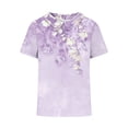 thumbnail image 4 of Fiudx Liquidación de Ofertas Flash Camiseta Holgada Informal con Estampado para Mujer, Tops de Manga Corta con Cuello de Muñeca, Blusa Bonita y de Lino, 4 of 4