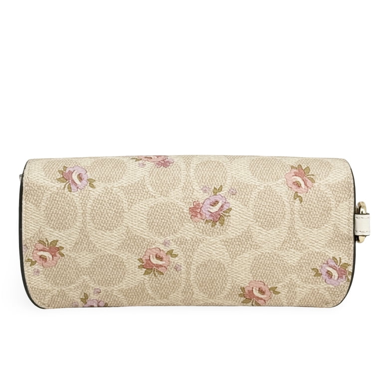 Coach Floral Beige Sunglasses Case with Key holder COACH® Outlet | Six Ring Key Case With Antique Floral Print main image 3