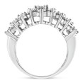 thumbnail image 4 of .925 Sterling Silver 1/4 Cttw Miracle Plate Set Round-Cut Diamond Two Row Band Ring (I-J Color, I3 Clarity) - Size 7, 4 of 7