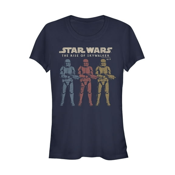 Junior's Star Wars: The Rise of Skywalker Stormtrooper Reflection Graphic Tee Navy Blue Medium
