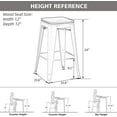 Yongqiang 24" Backless Metal Bar Stools Set of 4 Industrial Stackable
