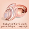thumbnail image 6 of Cook with Color 12-Piece Mixing Bowl Set with Non-Slip Silicone Base and Transparent Lids, Pink, 6 of 8