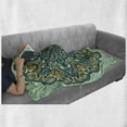 thumbnail image 6 of Ethnic Soft Flannel Fleece Throw Blanket, Abstract Flower Arrangement Mandala Style Nature Elements Vibrant, Cozy Plush for Indoor and Outdoor Use, 50" x 70", Pale Yellow Turquoise, by Ambesonne, 6 of 6