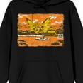 thumbnail image 2 of Godzilla Classic King Ghidorah and Pagoda Japanese Style Art Adult Black Hoodie-Small, 2 of 4