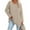 Khaki, variant on FamilyThread Women's Summer Tops V Neck Oversized Long Sleeve Shirts Loose Casual Blouse Tee Dressy Fashion Solid Color Shirt