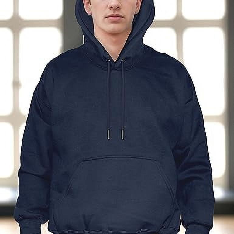 Men's Fleece Hoodie, Soft Breathable Casual Midweight Hooded Pullover Sweatshirt for Men, X-Large, Navy Blue