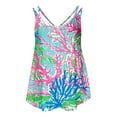thumbnail image 6 of Off the Shoulder Tops for Women GaThRRgYP Women's Sleeveless Floral Top,2025 Women's Spring and Summer New Tank Eyelet Embroidery Neck Print Casual Fashion Top Blue L, 6 of 7