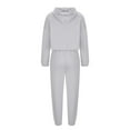 thumbnail image 4 of Two Piece Sets for Women Fall Plus Size Casual Solid Color Long Sleeved Hoodie Trousers Sweatershirt Sports Suit, 4 of 5