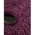 thumbnail image 4 of Unique Loom Solid Shag Collection Area Rug (4' 1" Round Eggplant Purple), 4 of 7