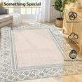 thumbnail image 3 of 5x7 Beige Vintage Print Rug – Washable Non-Slip Area Rug for Living Room and Bedroom, 3 of 7