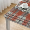 thumbnail image 5 of Acheng Plaid Fabric Red and White Pattern Black Stripe Square Fitted Table Cloths 100% Polyester Fiber 46*46, 5 of 8