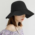 thumbnail image 4 of Beach Sun Hat Fashion Foldable Solid Color Bucket Hat Fisherman Hat for Women, 4 of 10