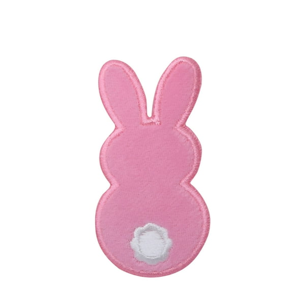 Easter Bunny Back Side - Pink - Fuzzy - Iron on Applique/Embroidered Patch
