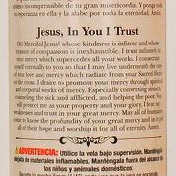 Prayer Candle Jesus En Ti Confio White