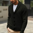 thumbnail image 5 of Men's Shawl Collar Cardigan Knitted Textured Sweater Button-Up Cardigan, 5 of 8