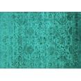 thumbnail image 1 of Ahgly Company Machine Washable Indoor Rectangle Oriental Turquoise Blue Traditional Area Rugs, 2' x 3', 1 of 4