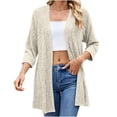 thumbnail image 4 of Oksale Womens Long Cardigan Lightweight Soft Cozy 3/4 Length Sleeve Ribbed Knit Cardigans Tops Open Front Sweaters Winter Clothes Beige M, 4 of 5