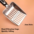 thumbnail image 5 of OAZOUF Stainless Steel Metal Cat Litter Scoop, Heavy Duty Rustproof Cat Scooper with Ergonomic Handle for Litter Box Cleaning, Silver, 5 of 15