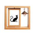 thumbnail image 1 of Elegante gato negro animal silueta Marco giratorio de madera 4x6, 1 of 3