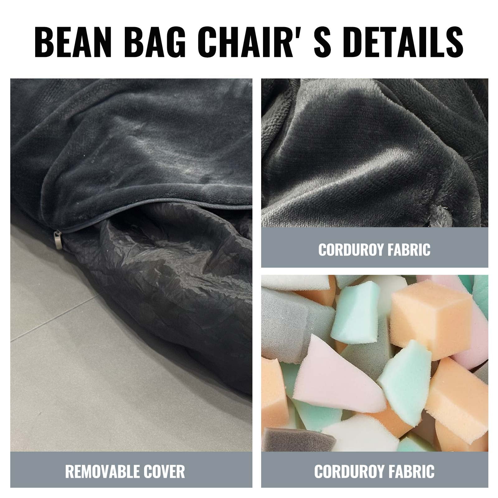 Bean Bag Chair,Convertible Bean Bag Chair Bed Giant Bean Bag Chairs for Adults Memory Foam Bean Bag Bed for Adults Bean Bags Chair that Turns into Bed