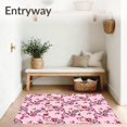 thumbnail image 3 of ODIKA 2'x3' Machine Washable Non-Slip Area Rug, Floral Vine with Cascading Blossom Trails High Traffic Rug, Pink, 507896, 3 of 7