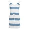 thumbnail image 5 of Summer Dresses for Women 2022, Summer Dress for Women Casual Sleeveless V Neck Striped Color Block Midi Dress Drawstring Hide Belly Beach Dress with Pocket, 5 of 8