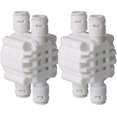 thumbnail image 1 of Valve d'Arrêt Automatique 1/4 Pouce 4 Voies, Raccords Poussoirs pour Système de Filtration d'Eau par Osmose Inverse, 1 of 5