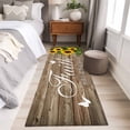 thumbnail image 4 of Runner Rugs 2x6 Ft, Spring Sunflowers Non Slip Area Rugs for Kitchen Bedroom Entryway, Country Farmhouse Brown Wooden Plank Washable Carpet Runner Rug Floor Mats for Bedroom Home Decor, 4 of 8