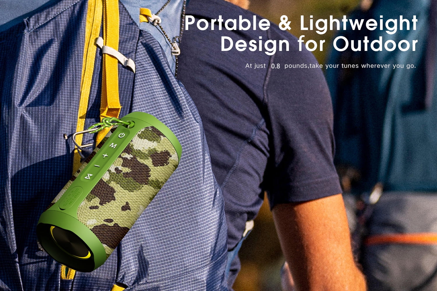 EDUPLINK M6Pro Waterproof Portable Bluetooth Speaker, 20W Louder Wireless Speaker with 20 Hours Playtime, RGB Lights, and TF Slot, Green
