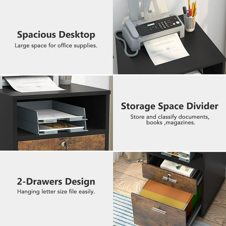 Tribesigns 2 Drawer Mobile File Cabinet