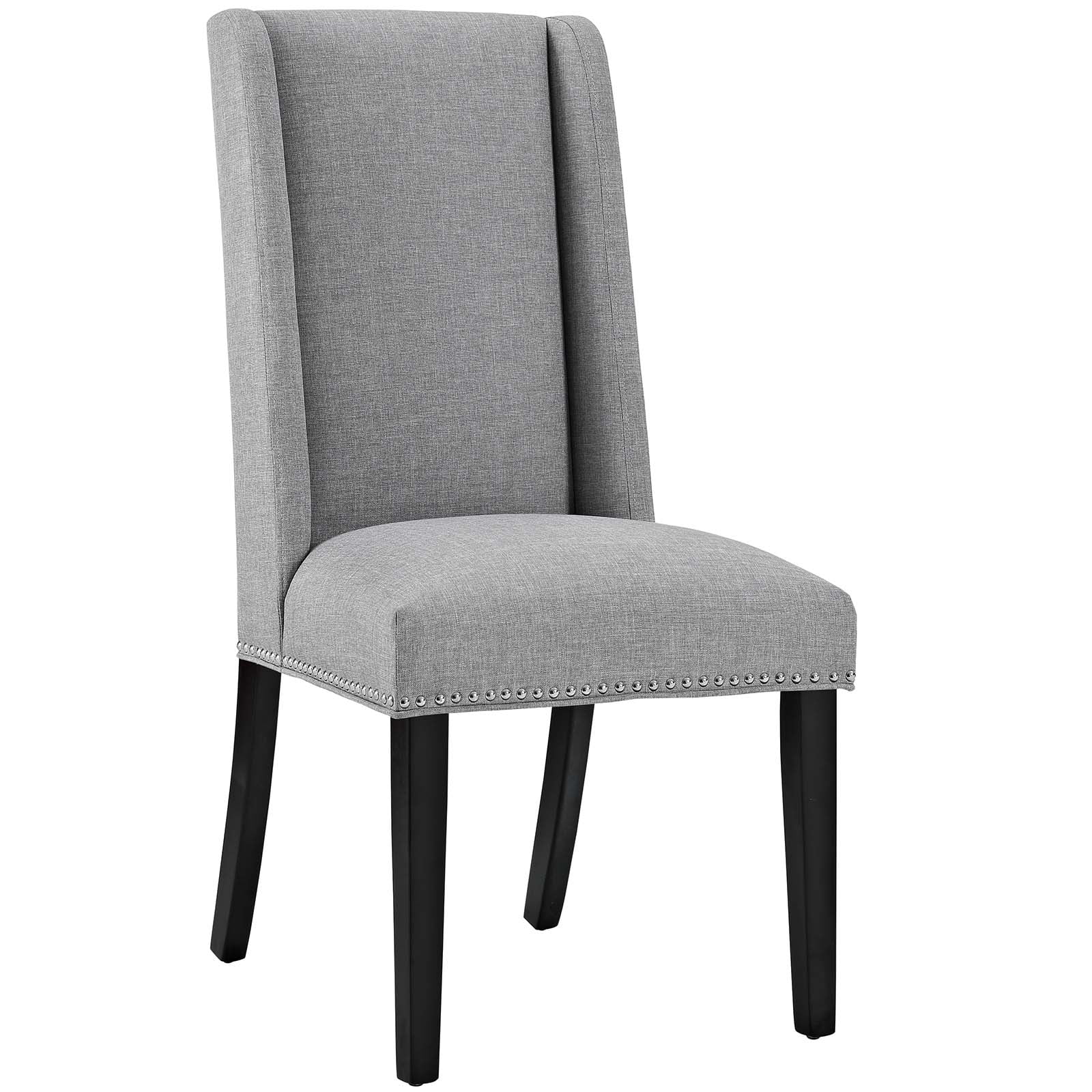 Elegant Parsons High-Back Side Chair in Light Gray with Wood Frame