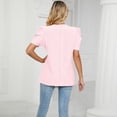 thumbnail image 6 of Askfv Women's T Shirts V Neck Puff Sleeve Summer Shirt Tops Casual Tshirts, 6 of 6