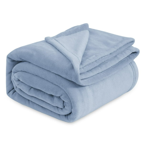 Manta Bedsure, forro polar, tamaño queen, franela azul claro