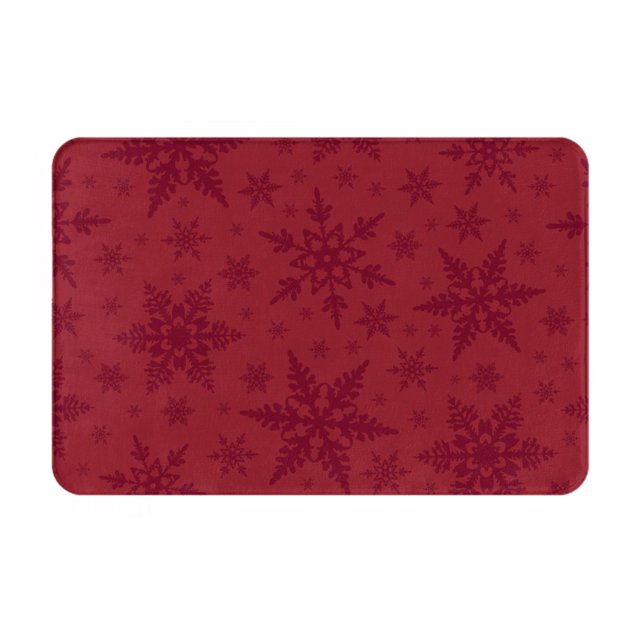 Bingfone Flocons de Neige Rouges de Noël pour Paillasson 16"x24 Pouces Entrée avant Antidérapant Profil Bas Lavable pour Entrée