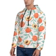 thumbnail image 3 of Picia Peach Pattern Casual Men's Hoodie - Lightweight Hooded Sweatshirt with Kangaroo Pocket, Comfortable Pullover for Everyday, Travel-Medium, 3 of 7