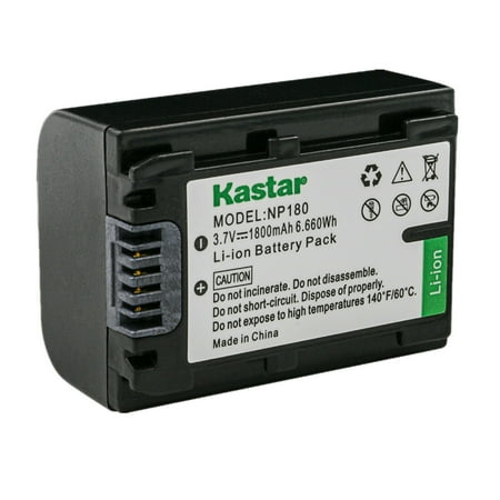 Kastar 1-Pack 3.7V 1800mAh Battery Pack Replacement for Ordro NP-180 NP180 Battery ORDRO HDR-AE8 UHD 1080P 60FPS DV Camera IR Night Vision Camera