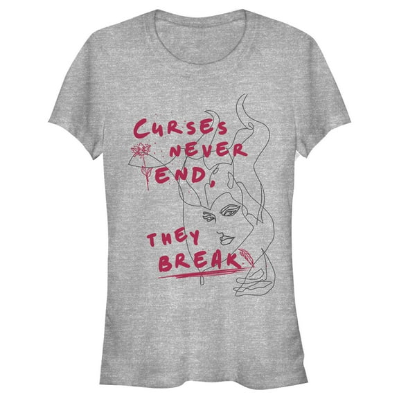 Junior's Maleficent: Mistress of All Evil Curses Don't End Graphic Tee Athletic Heather 2X Large