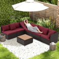 thumbnail image 2 of U-HOMY 7-Piece Patio Sectional Sofa Set with Cushions and Adjustable Backrest, Wicker Rattan Outdoor Furniture for Backyard, 2 of 8