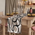 thumbnail image 2 of Table Runners 72 Inches Long Dress Scarves, Brown Geometric Farmhouse Kitchen Table Runner, Coffee Tablerunners, Vintage Black White Striped Abstract Art 14x72 Inch, 2 of 9