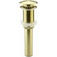 thumbnail image 1 of Elegancia para el baño, desagüe de lavabo emergente, construcción de latón macizo, acabado dorado cepillado, diseño a prueba de fugas que garantiza durabilidad, resistente a la corrosión para tocador, 1 of 5