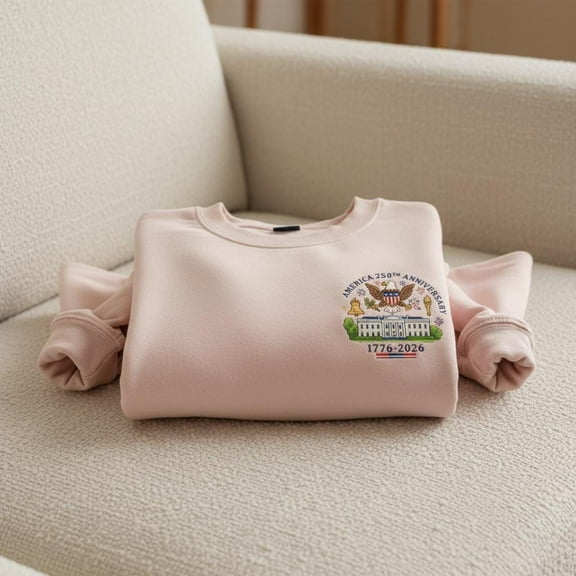 Embroidered US 250th Anniversary Sweatshirt, Patriotic Shirt, American Independence Gift, Christmas Gift For Her, 250th Shirt