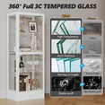 thumbnail image 5 of WOOW DEPOT 63" Tempered Glass Display Cabinet Heavy Duty 4-Tier Metal Curio Cabinet w/ 4 Glass Doors, RGB LED Light, Safe Lock & 2 Keys, Adjustable Shelves, Storage Shelving Unit Organizer Rack, 5 of 10
