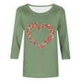 thumbnail image 4 of Xdegoge Heart T Shirts Women Valentines Graphic Shirt 3/4 Sleeve Crew Neck Fashion Tops Loose Fit Tunic Dressy Casual Blouses Holiday Tshirts, 4 of 5