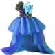 thumbnail image 3 of Vestido de tul con tutú de pavo real para niñas, vestido de princesa con cola larga y plumas de flores, vestido de fiesta de Halloween para niños, 3 of 5