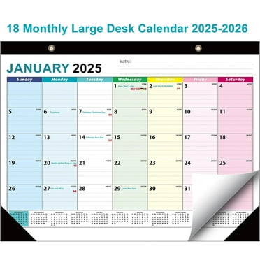 VINAUO Large Desk Calendar 2025-2026, 18 Months 22" x 17" Desktop Calendar from JAN 2025 - JUL 2026, Office Supplies Wall Calendar for Planning and Organizing in Your Family, School or Office