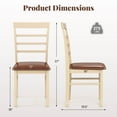 thumbnail image 3 of Costway Wooden dining chair set of 4 with rubber wood frame padded seat for kitchen, 3 of 10