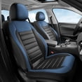 thumbnail image 2 of Coverado Luxury Leather Car Seat Covers Full Set 5 Seats, Automotive Front and Rear Mesh Seat Covers for SUV Sedan Truck, Blue & Black, 2 of 7