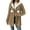 #1_Coffee, variant on Women's Cable Knit Faux Fur Trim Hooded Cardigan - Pom-Pom Drawstring Warm Winter Fleece Jacket, Chunky Button-Up Fuzzy Outerwear