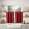 thumbnail image 3 of MKHILL Vela Red Short Blackout Curtains 30 Inch Length 2 Panels, Thermal Insulated Rod Pocket Small Window Drapes for Kitchen Bathroom, Each 30"W x 30"L, 3 of 10